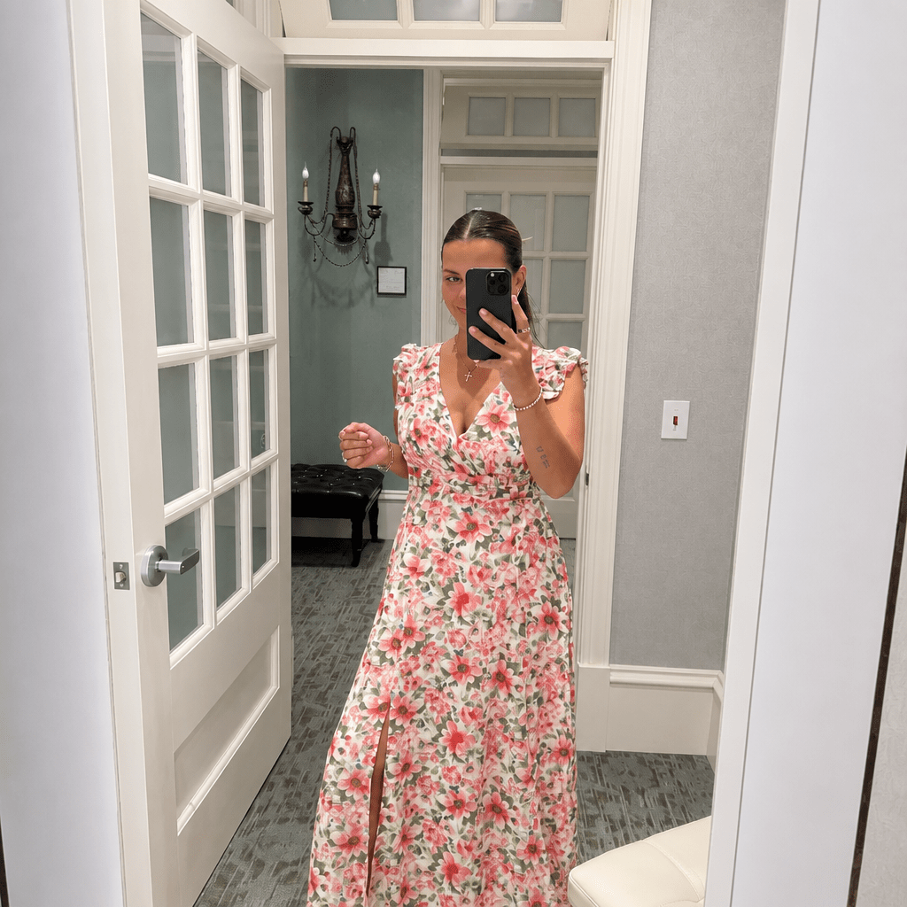 Send Love Plunging Tuck Maxi Dress - Chandeliers Boutique ny