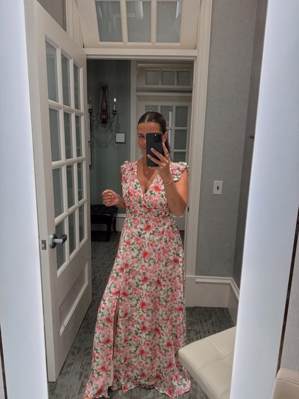 Send Love Plunging Tuck Maxi Dress - Chandeliers Boutique ny