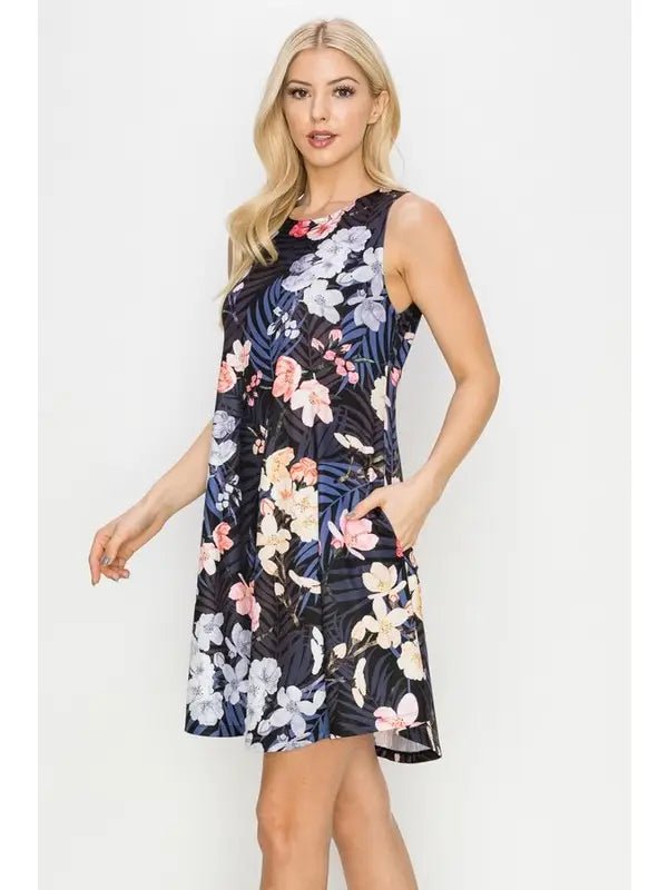 Shadow Garden Sleeveless Dress - Chandeliers Boutique ny