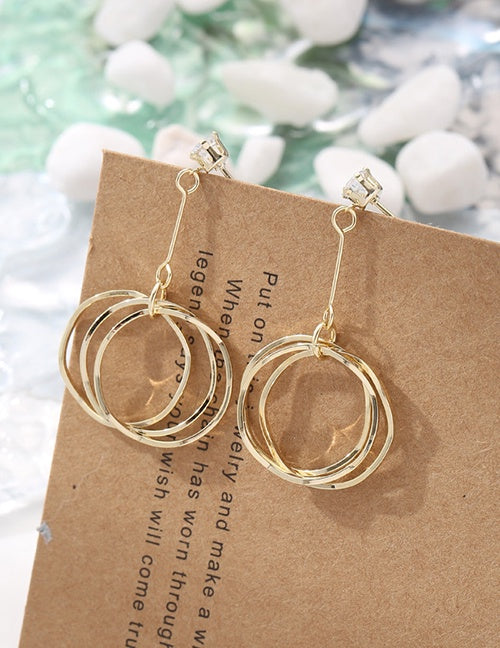 Shiny Gold Drop Hoops