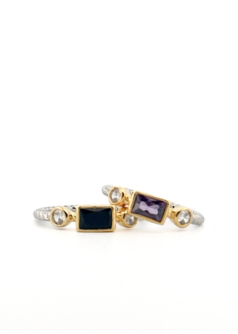 2 Tone CZ Ring