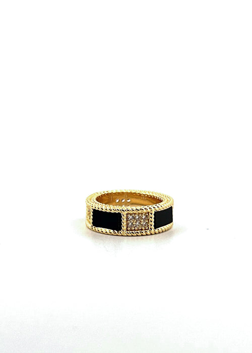 Rhinestone colorblock ring