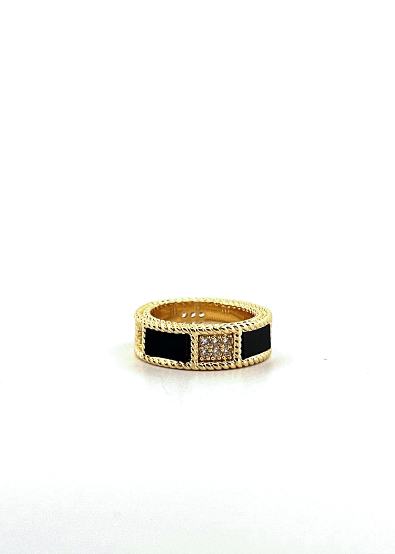 Rhinestone colorblock ring