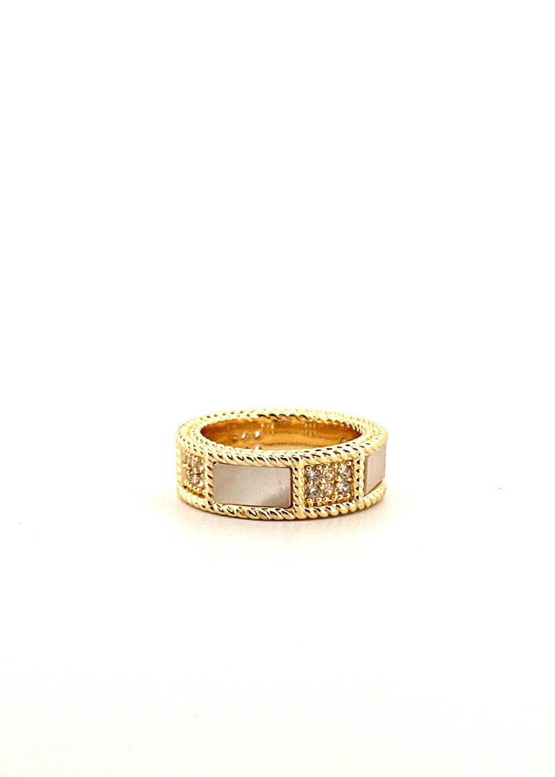 Rhinestone colorblock ring