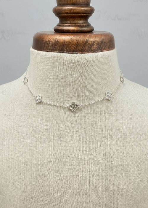 Silver Glass Clover Station - Chandeliers Boutique ny