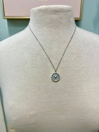 Silver Heart on enamel - Chandeliers Boutique ny