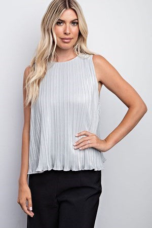 Sleeveless Pleated Top