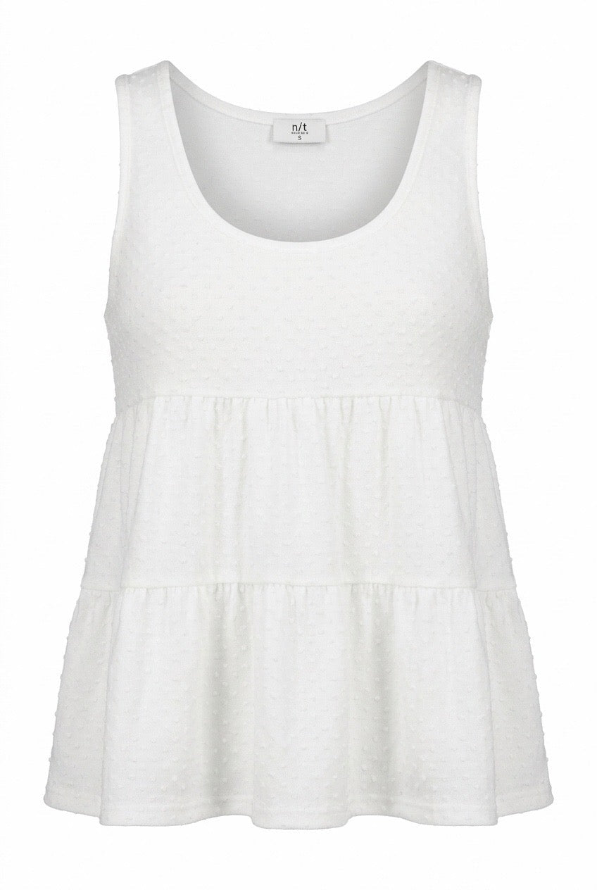 Sleeveless Hobnail Tiered Top - Chandeliers Boutique ny