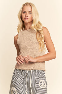 Sleeveless Knit Tank Top - Chandeliers Boutique ny