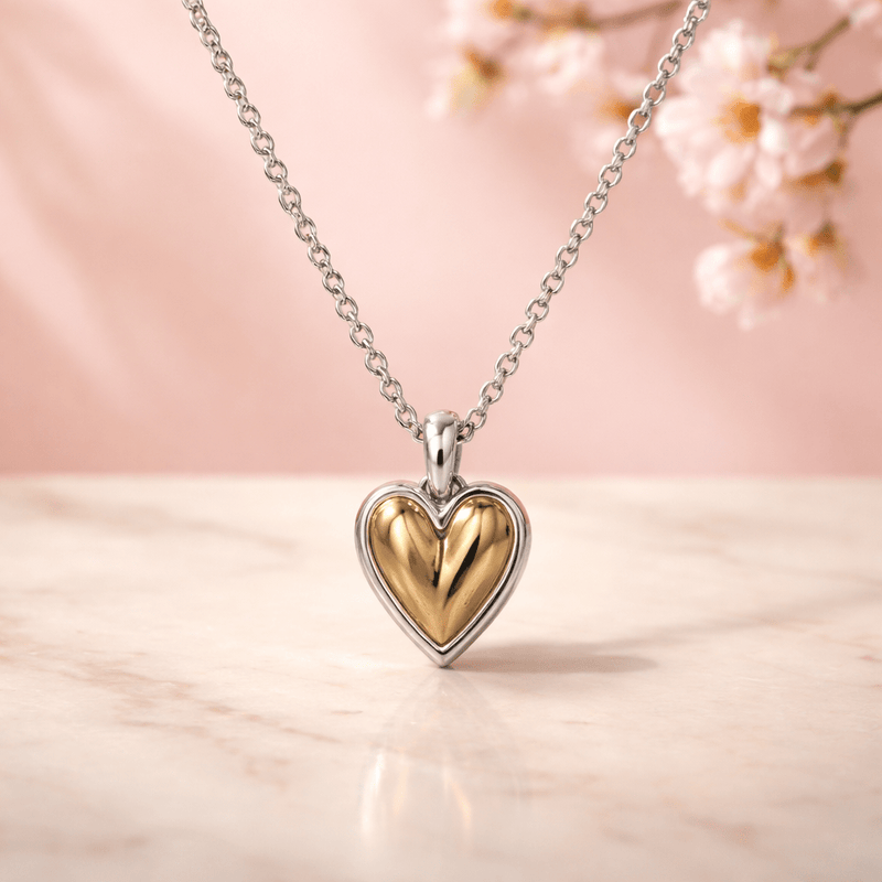 Small Puff Heart Necklace - Chandeliers Boutique ny