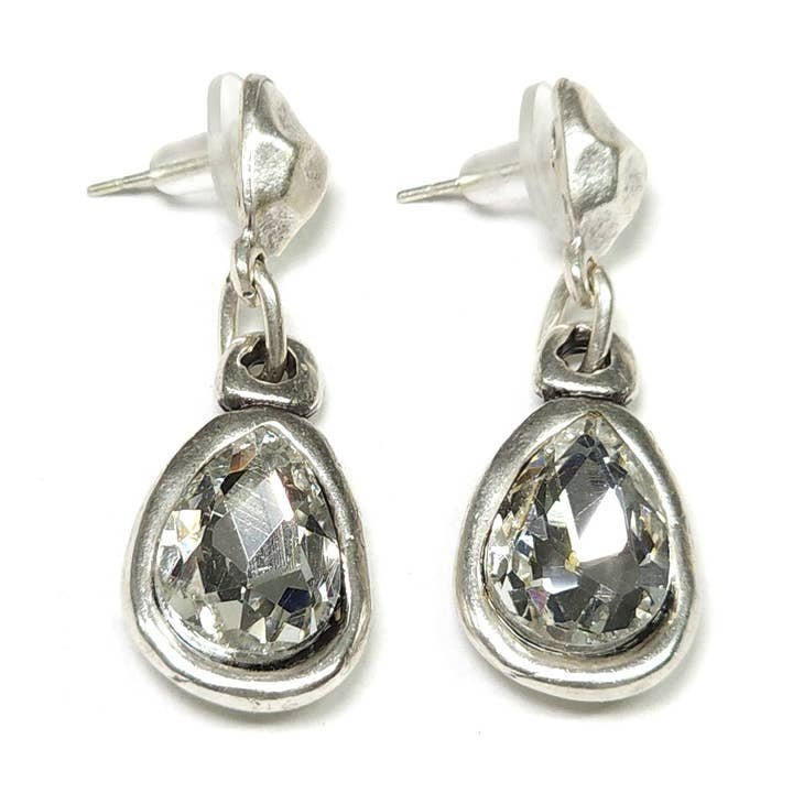 Small Teardrop Pewter Earring - Chandeliers Boutique ny
