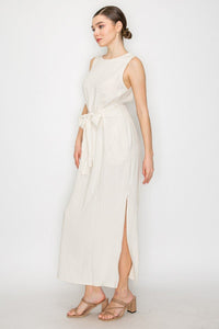 Smock Slit Ribbon Maxi Dress - Chandeliers Boutique ny