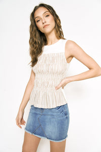 Smocked Tank Top - Chandeliers Boutique ny
