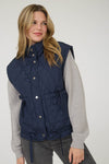 Snap Button Down Quilted Puffer Vest - Chandeliers Boutique ny
