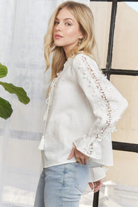 Solid Peasant Blouse Top - Chandeliers Boutique ny