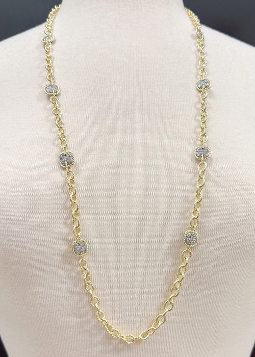 Square Station Necklace - Chandeliers Boutique ny