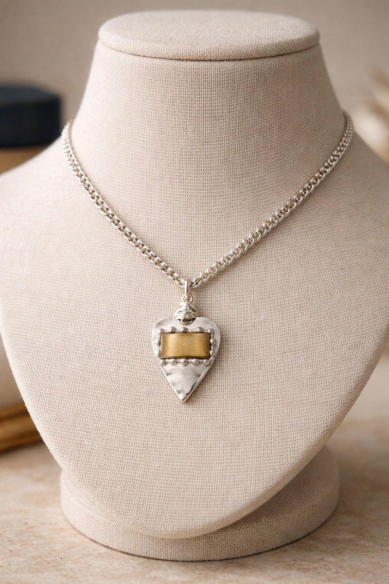 Stitched Heart Necklace - Chandeliers Boutique ny