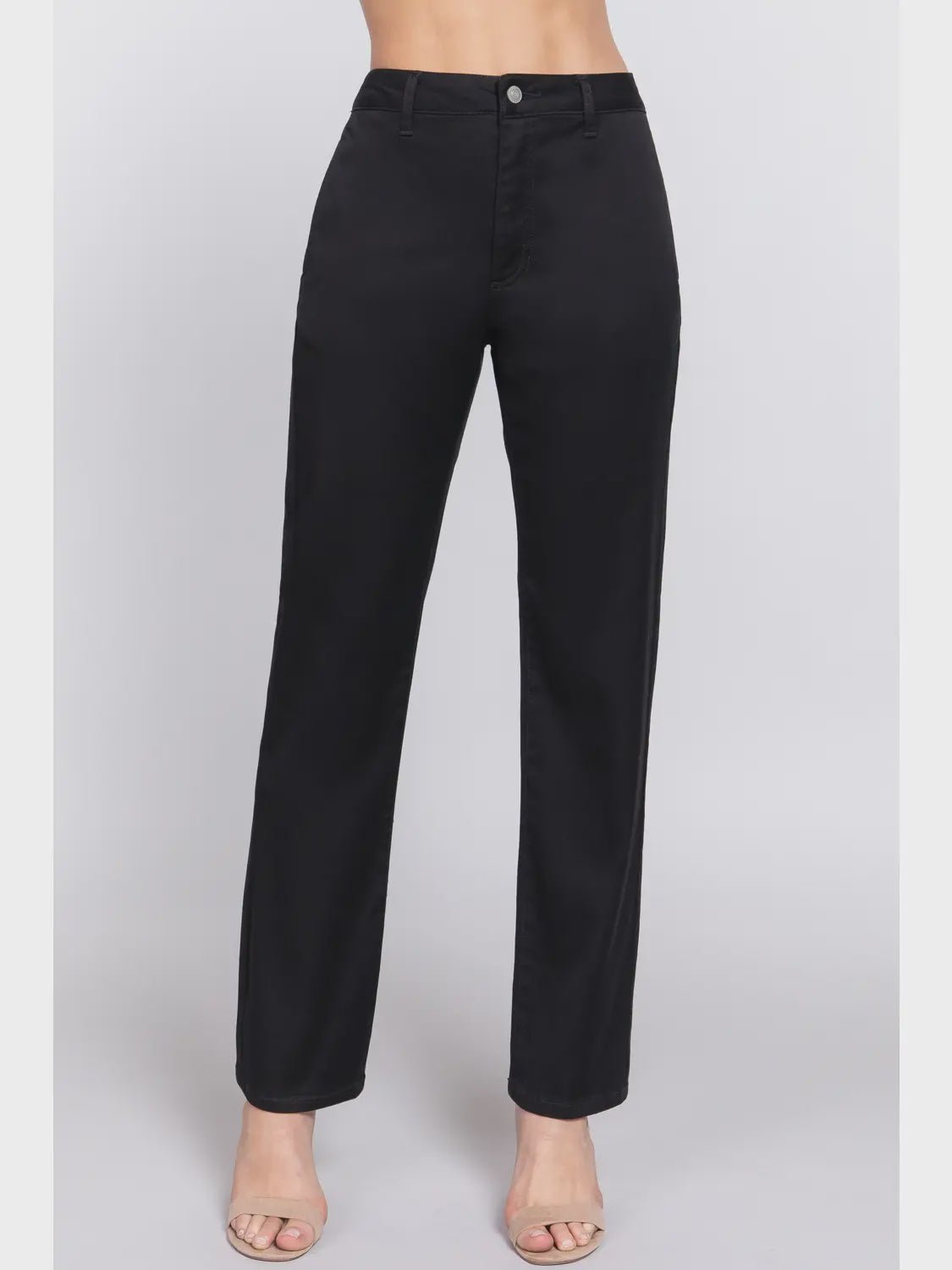 Straight Fit Twill Long Pants - Chandeliers Boutique ny