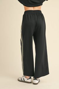 Striped Down Line Pants With Pockets - Chandeliers Boutique ny