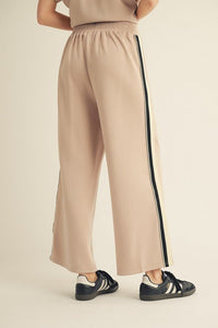 Striped Down Line Pants With Pockets - Chandeliers Boutique ny