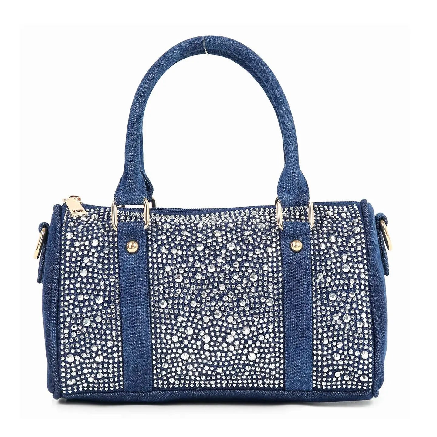 Super Sparkling Petite Denim Satchel - Chandeliers Boutique ny