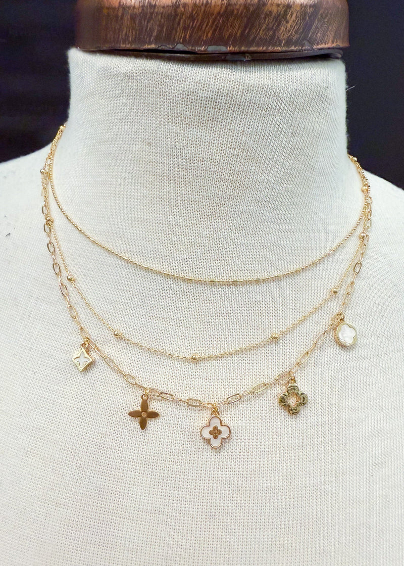 Sweet Sadie Necklace - Triple Layer Charm Necklace Set - Chandeliers Boutique ny