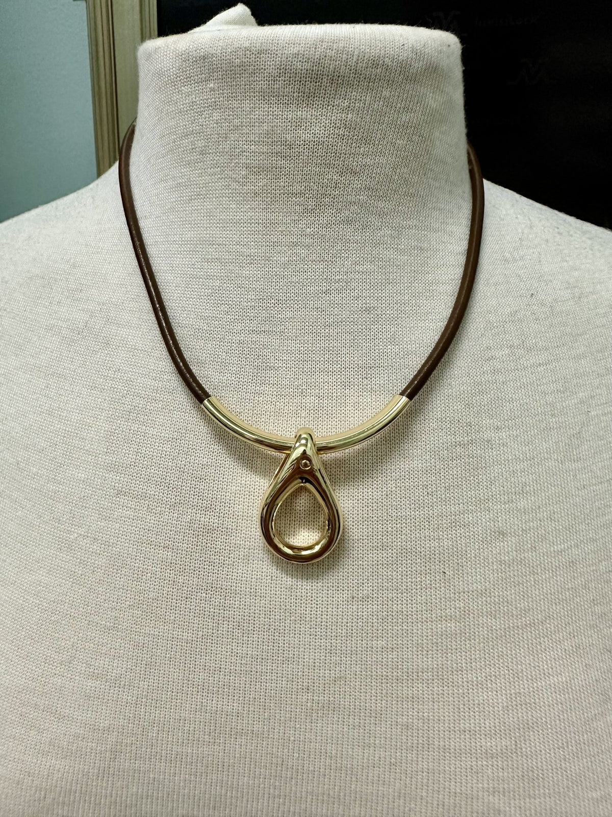 Teardrop Brown Leather - Chandeliers Boutique ny