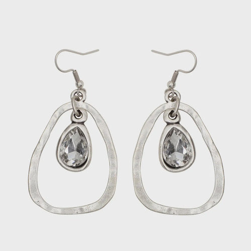 Teardrop Handmade Pewter Earrings - Chandeliers Boutique ny