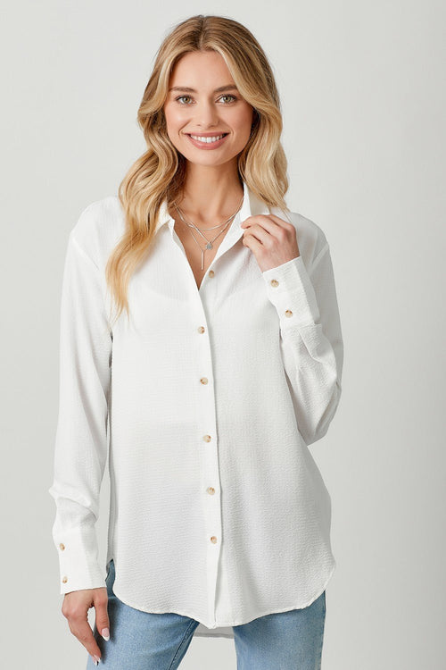 Textured Baggy Shirt - Chandeliers Boutique ny