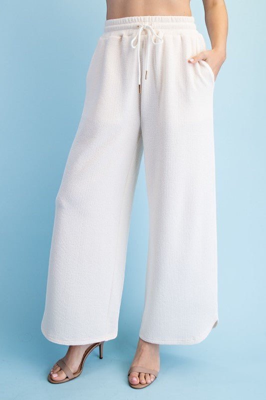 Textured Knit Pants - Chandeliers Boutique ny