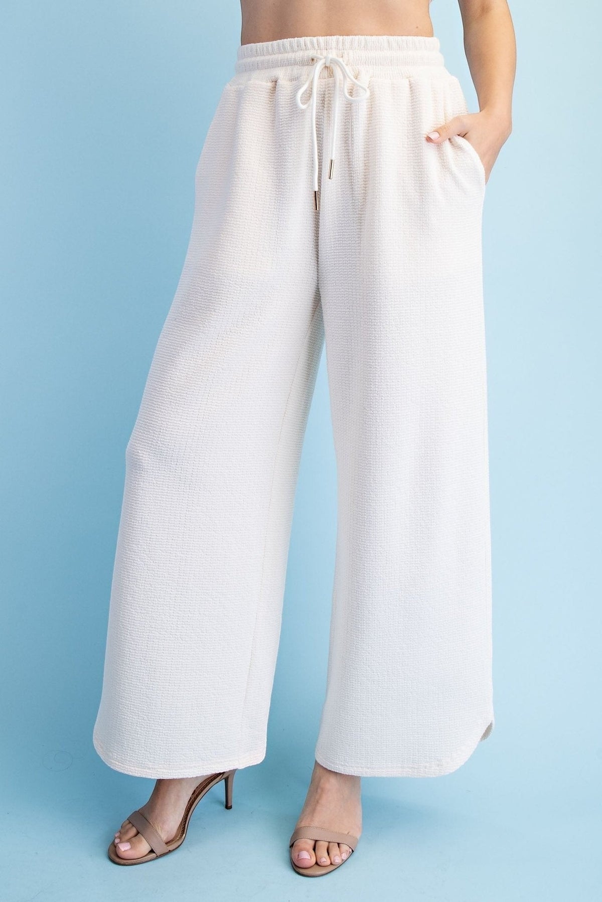 Textured Knit Pants - Chandeliers Boutique ny