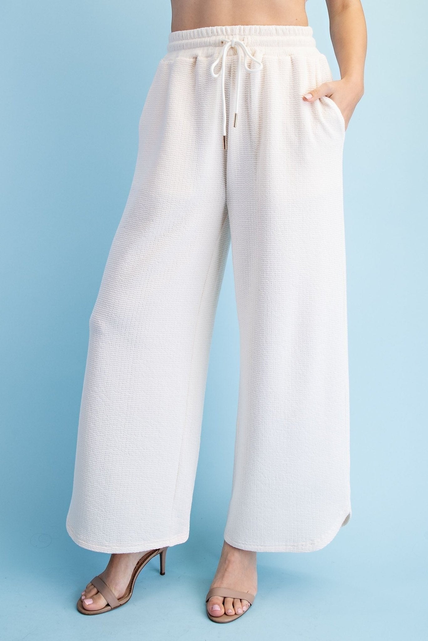 Textured Knit Pants - Chandeliers Boutique ny