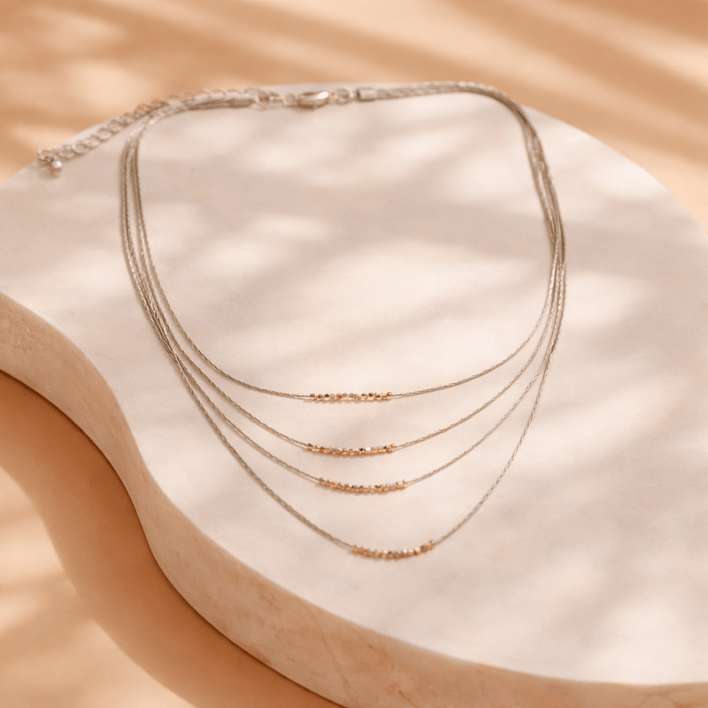 Tiny Beaded 5 Layer Necklace - Chandeliers Boutique ny