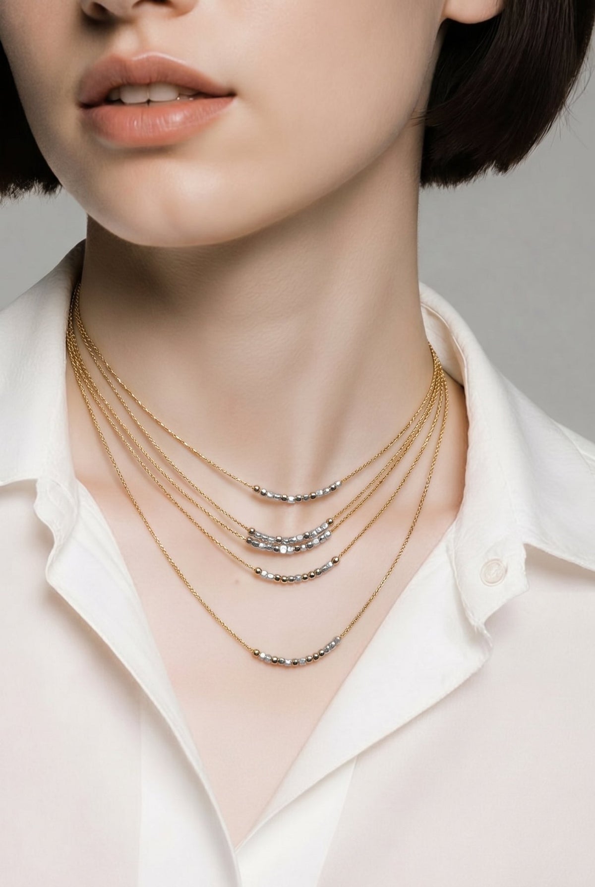 Tiny Beaded 5 Layer Necklace - Chandeliers Boutique ny