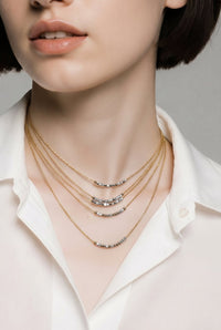 Tiny Beaded 5 Layer Necklace - Chandeliers Boutique ny