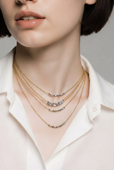Tiny Beaded 5 Layer Necklace - Chandeliers Boutique ny