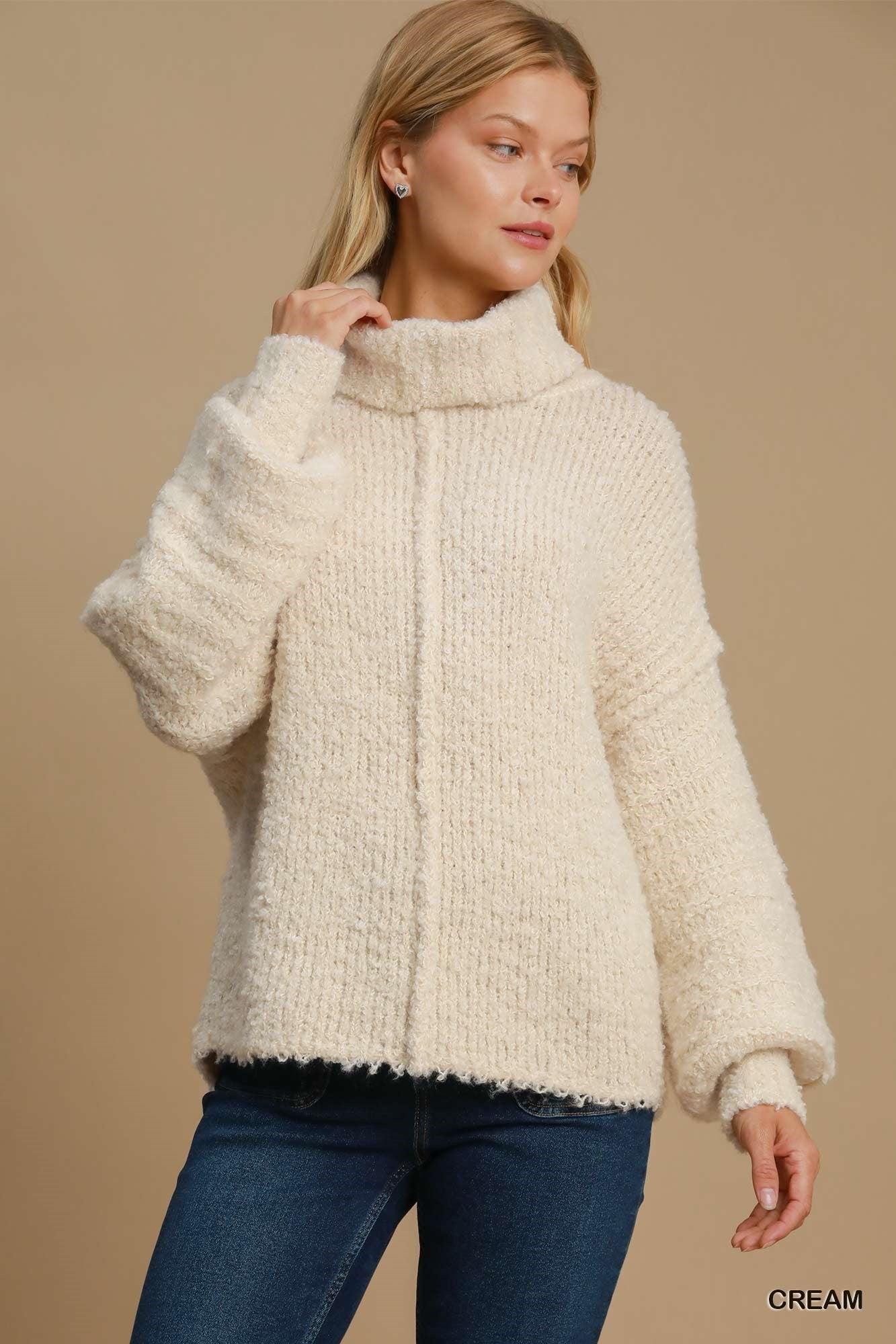 Turtle Neck Pullover Front Seam Sweater - Chandeliers Boutique ny