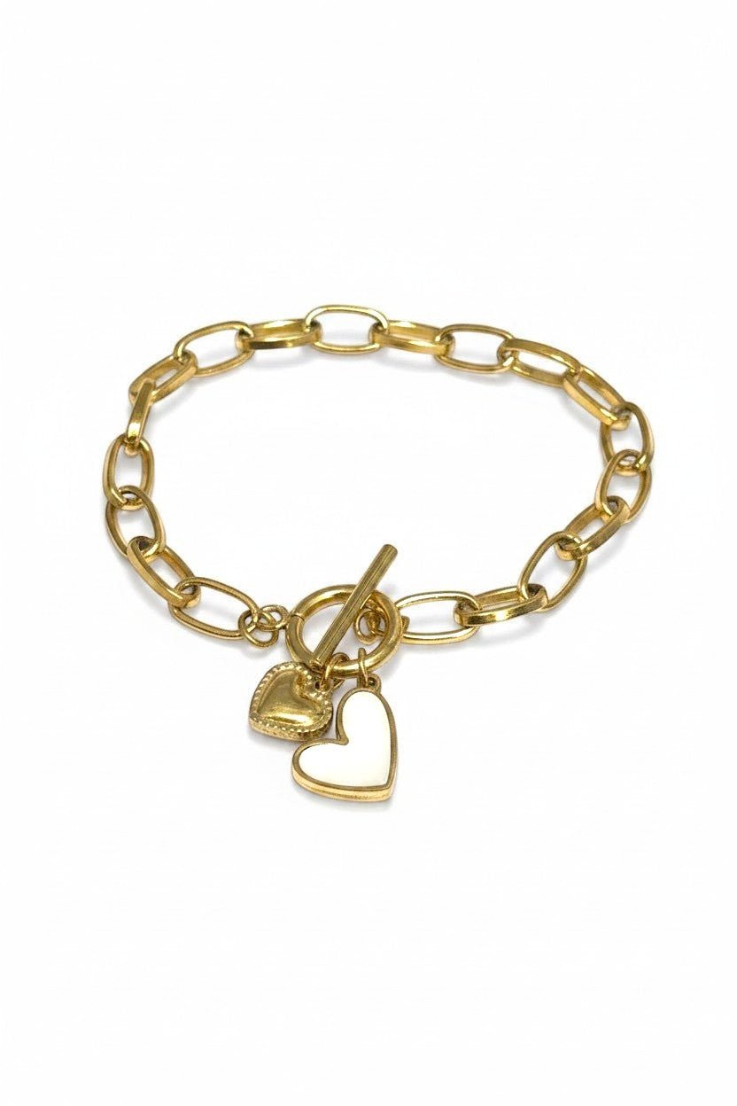 Two Heart Toggle Bracelet - Chandeliers Boutique ny