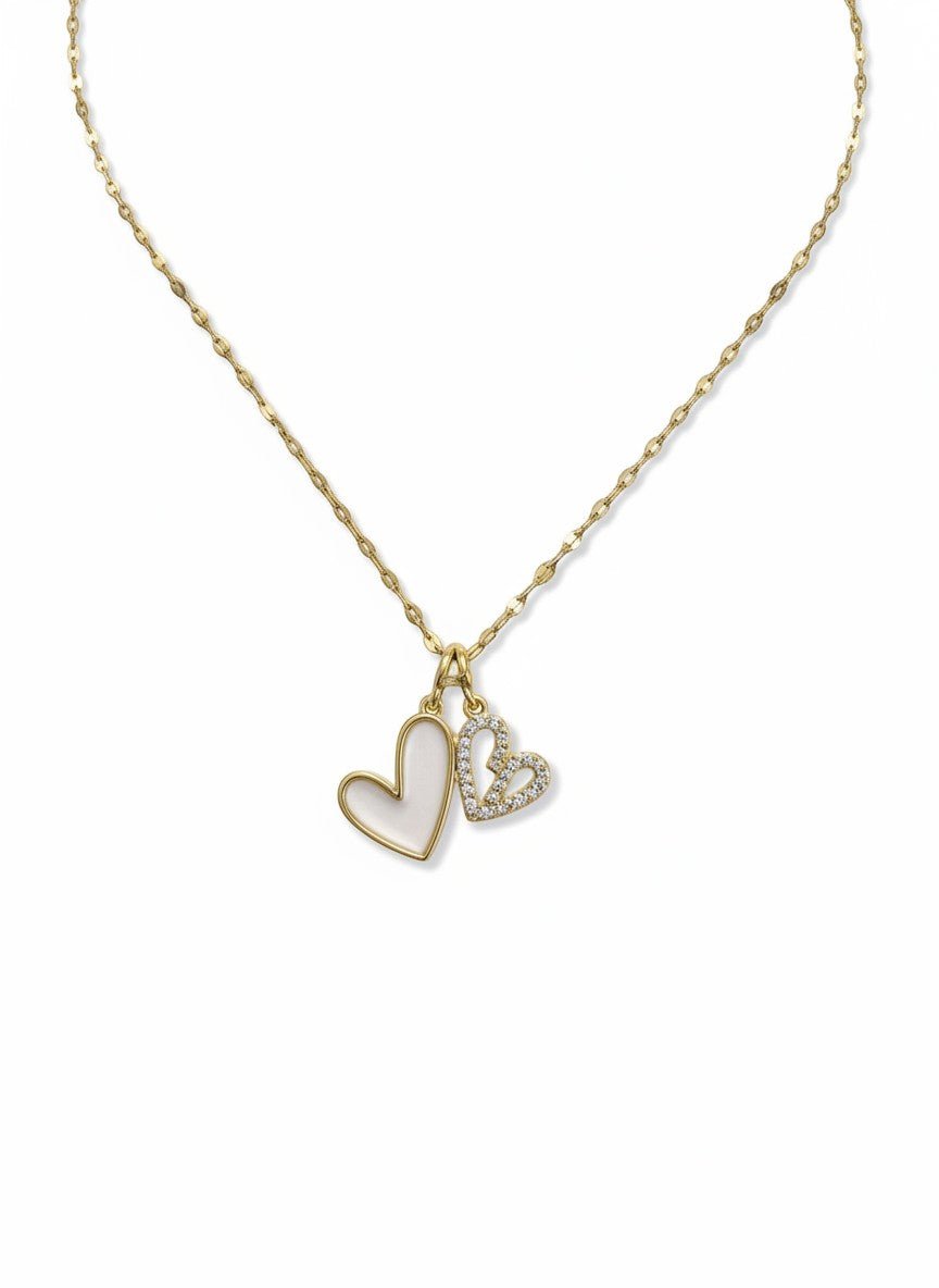 Two Hearts Necklace - Chandeliers Boutique ny