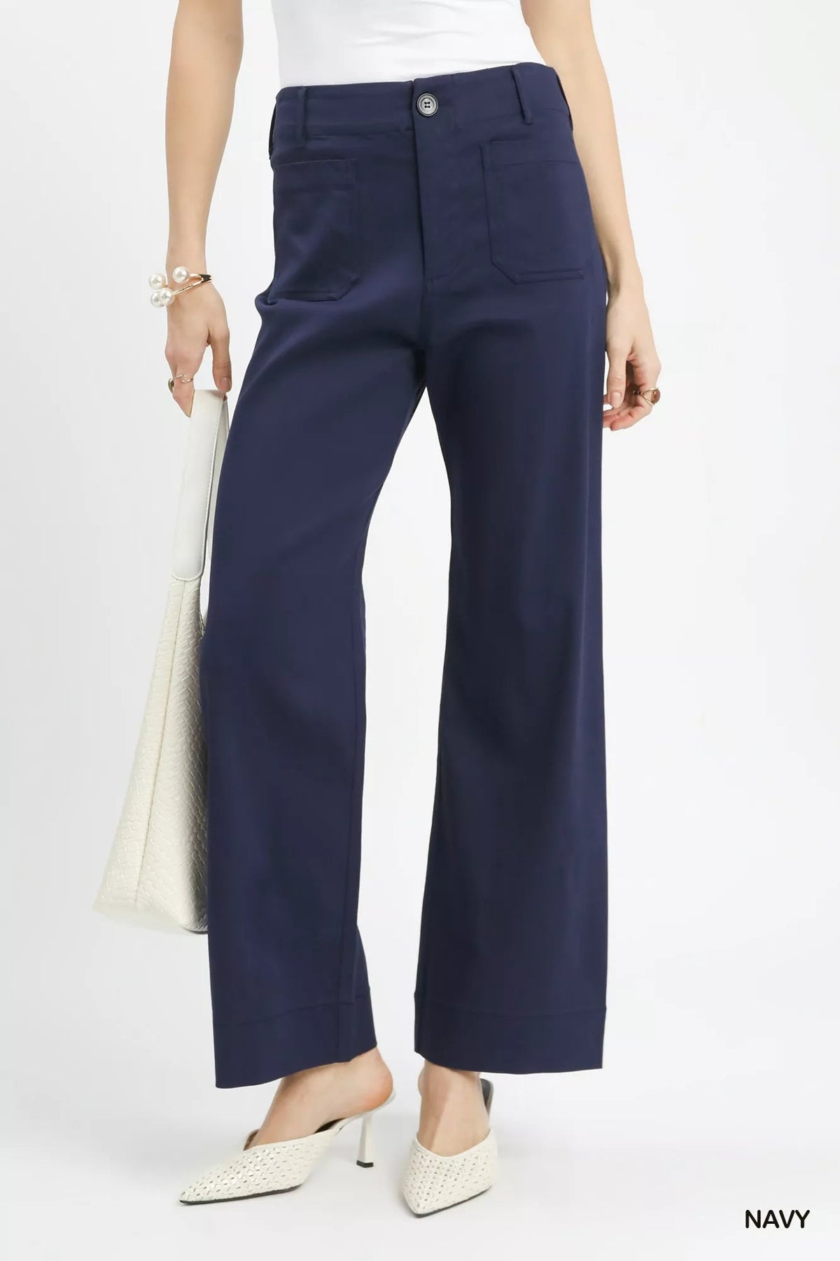 Umgee Button Stretched Pants - Chandeliers Boutique ny