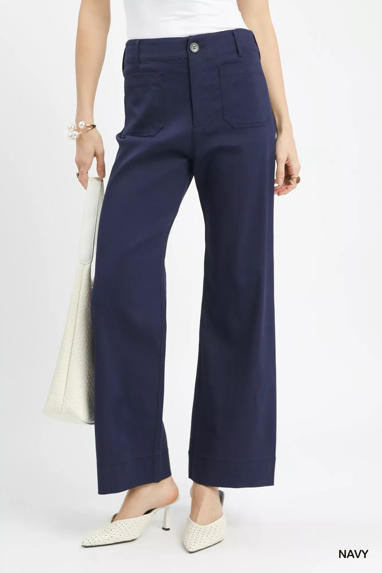 Umgee Button Stretched Pants - Chandeliers Boutique ny