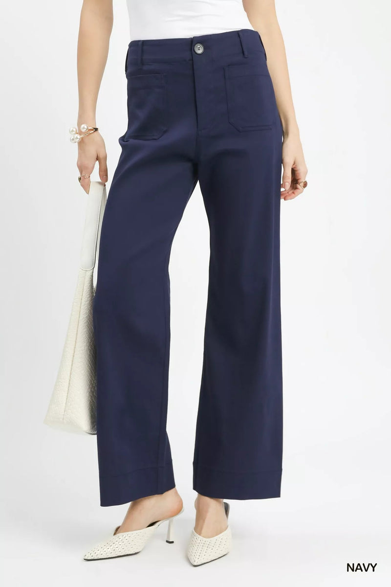 Umgee Button Stretched Pants - Chandeliers Boutique ny