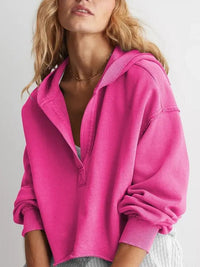 V - Neck Hooded Pullover Sweater - Chandeliers Boutique ny