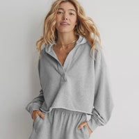 V - Neck Hooded Pullover Sweater - Chandeliers Boutique ny
