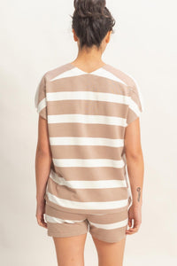V Neck Striped Top - Chandeliers Boutique ny