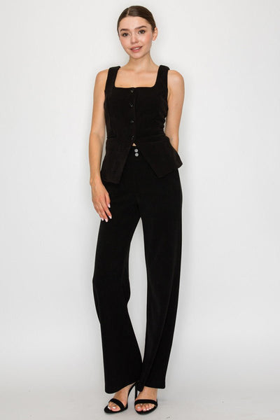 Velvety High - rise Relaxed Pants - Chandeliers Boutique ny