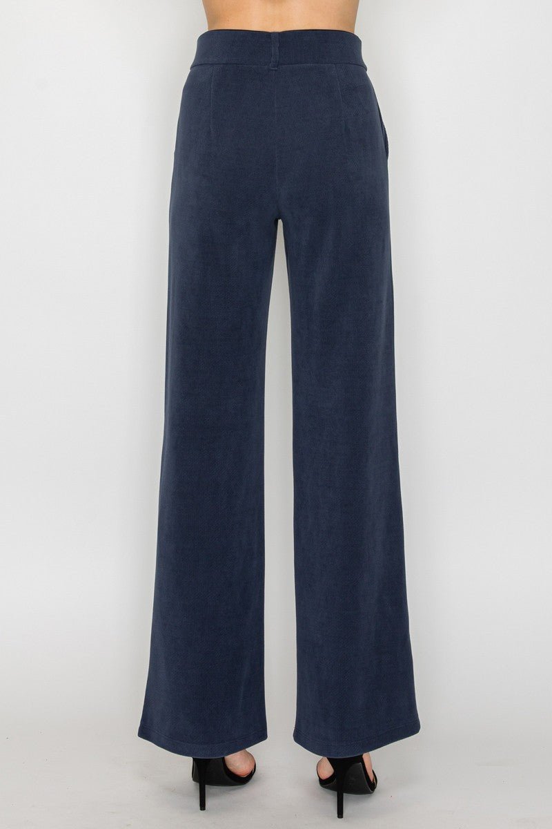 Velvety High - rise Relaxed Pants - Chandeliers Boutique ny