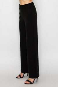 Velvety High - rise Relaxed Pants - Chandeliers Boutique ny