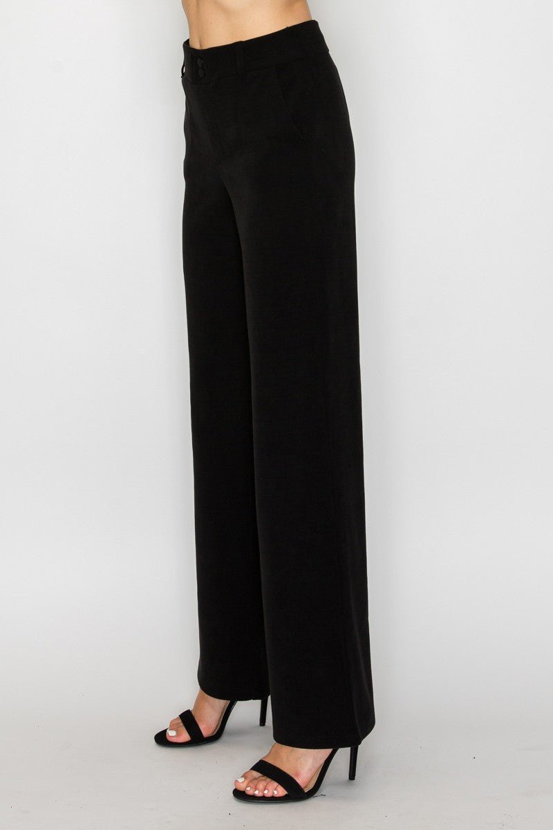 Velvety High - rise Relaxed Pants - Chandeliers Boutique ny