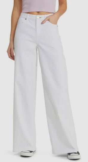 White Wide Leg Denim - Chandeliers Boutique ny
